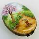 Limoges France Beatrix Potter-look Bunny Oval Peint Main Porcelain Trinket Box