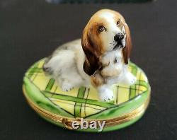 LIMOGES France Limited Edition DOG Trinket Box RARE Pierre Arquie Retired