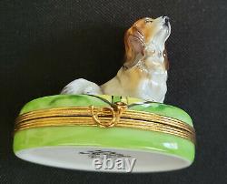 LIMOGES France Limited Edition DOG Trinket Box RARE Pierre Arquie Retired