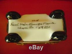 LIMOGES France M. L. Peint Main GOLF CART TRINKET BOX No. 820