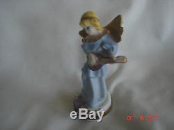 LIMOGES France PEINT MAIN ANGEL with LUTE TRINKET BOX Angel Clasp LE #202/300 BR