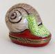 Limoges France Snail Escargot Shell Trinket Box Peint Main Signed Pv