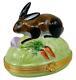 Limoges France Tiffany &co Bunny Rabbit Carrot Dome Porcelain Figure Trinket Box