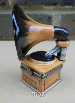 LIMOGES Gramophone Hinged Trinket Box
