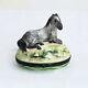 Limoges Hand Painted Grey Gray Dapple Horse Trinket Box Authentic