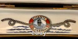 LIMOGES LAGIORETTE'S TITANIC CRUISE SHIP TRINKET BOX. 4 1/4. Long. HAND PAINTED
