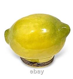 LIMOGES LEMON Trinket Box 1/50 Ltd Ed MB 1998 Peint Main France Retired Minty