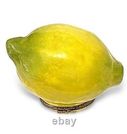 LIMOGES LEMON Trinket Box 1/50 Ltd Ed MB 1998 Peint Main France Retired Minty