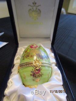 LIMOGES PORCELAIN FABERGE EGG'FLORAL BOUQUET #194 WithORIGINAL BOX & CERTIFICATE