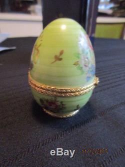 LIMOGES PORCELAIN FABERGE EGG'FLORAL BOUQUET #194 WithORIGINAL BOX & CERTIFICATE