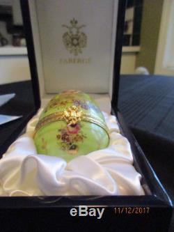 LIMOGES PORCELAIN FABERGE EGG'FLORAL BOUQUET #194 WithORIGINAL BOX & CERTIFICATE