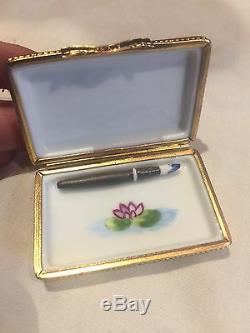 LIMOGES Porcelain Monet Bridge Painting Trinket Gift Box