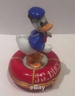 Limoges Trinket Box Donald Duck On Lifesaver Tube, Disney, Extremely Rare