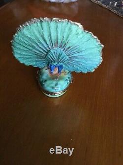 LIMOGES TRINKET BOX PEACOCK WithREMOVABLE PLUME FEATHERRAPEXCELLENT! WOWRARE