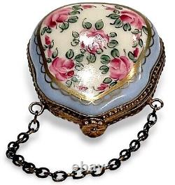 LIMOGES TRINKET BOX Purse Peint Main 11/500 Ltd Ed Porcelain France Provenance