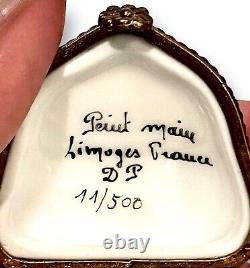 LIMOGES TRINKET BOX Purse Peint Main 11/500 Ltd Ed Porcelain France Provenance