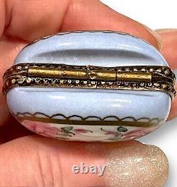 LIMOGES TRINKET BOX Purse Peint Main 11/500 Ltd Ed Porcelain France Provenance