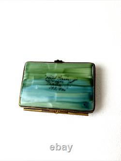 LIMOGES Very Rare Peint Main Trinket Box Monet's Les Coquelcot d'Argenteuil