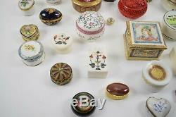 LOT 31 Vintage Porcelain Pillbox Trinket Boxes Limoge, Halga, Chantilly