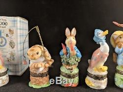 LOT OF 7 FW&Co. Beatrix Potter Peter Rabbit Trinket Boxes
