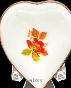 La Gloriette Limoges Porcelain Heart Box with Flowers