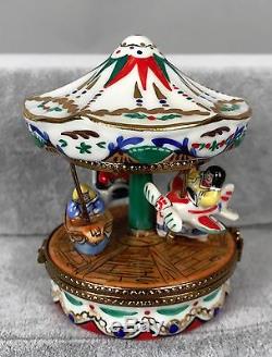 La Gloriette Limoges Trinket Box Carousel Kiddie Ride Original Box 378