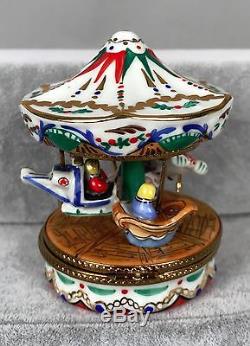 La Gloriette Limoges Trinket Box Carousel Kiddie Ride Original Box 378