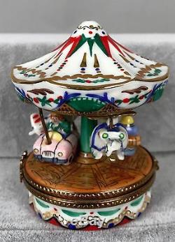 La Gloriette Limoges Trinket Box Carousel Kiddie Ride Original Box 378