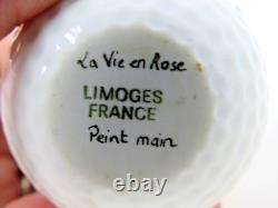 La Vie en Rose Limoges Golf Ball Trinket Box Painted Scene Inside France