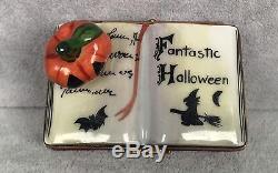 LaGloriette Limoges Trinket Box Halloween Witch's Spell Book Jack-o-Lantern 351