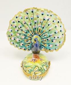 Laclaire Limoges Peacock Trinket Box with COA & Retail Box Free Shipping