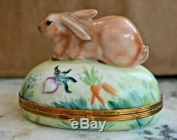 Large Bunny Rabbit Figural LIMOGES PIOTET CHAMART FRANCE Bonbonniere Box Easter