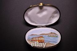 Large San Francisco Bridge Trolley Alcatraz Limoges Hand Painted Porcelain Box