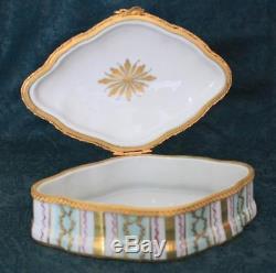 Large Vintage Le Tallec Limoges French Porcelain Hand Painted Trinket Box
