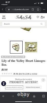 Laure Selignac Limoges Heart Paris France Trinket Box Lily of the Valley