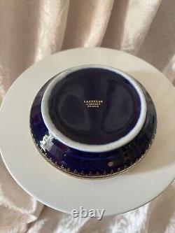 Lazeyras Limoges French China Jewelry Trinket Box Blue And Gold