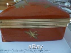 Le Tallec Limoges Corail Chinois Tiffany Hand Painted 1978 Large Trinket Box