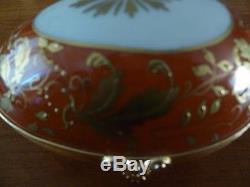 Le Tallec Limoges Corail Chinois Tiffany Hand Painted Egg 3.75x2.5 Trinket Box