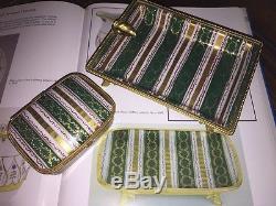 Le Tallec Limoges SET Trinket box and Tray Grignan Vert Pattern- 1968 RARE