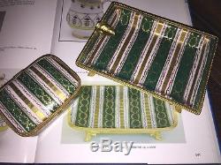 Le Tallec Limoges SET Trinket box and Tray Grignan Vert Pattern- 1968 RARE