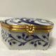 Le Tallec Limoges Tiffany Private Stock Hexagon Trinket Box Hand Painted