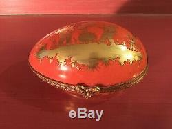 Le Tallec Paris France Burnished 24kt Gold Chinoiserie Silhouette Egg Box