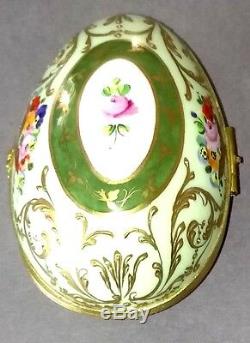 Le Tallec Paris Superb Quality Egg Trinket Box Hand Painted And Gilded