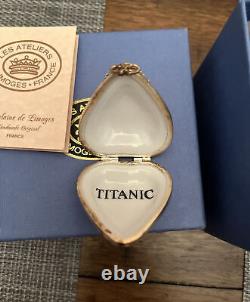 Les Ateliers de Limoges Fox & Paramount Titanic Blue Diamond Heart Trinket Box