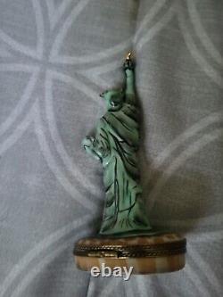 Limited Numbered Limoges France Peint Main Statue Of Liberty Trinket Box