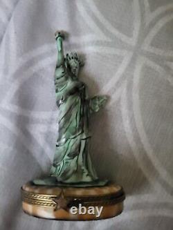 Limited Numbered Limoges France Peint Main Statue Of Liberty Trinket Box