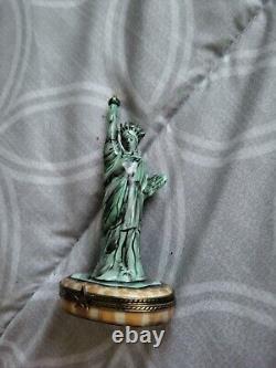 Limited Numbered Limoges France Peint Main Statue Of Liberty Trinket Box