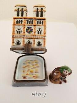 Limoge Notre Dame Box with tiny Hunchback inside RARE