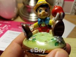 Limoge trinket box peint main Disney Pinocchio hand painted France! Great cond