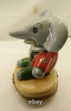 Limoges A. L. Pient Main Babar The Elephant Trinket Box